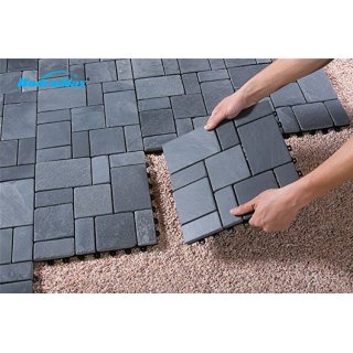 BodenMax Pack de 8 Dalles Clipsables en Ardoise 30x30x2,5cm - Dalles Embotables pour Terrasse, Jardin, Balcon, Piscine, Sauna, Intrieur et Extrieur