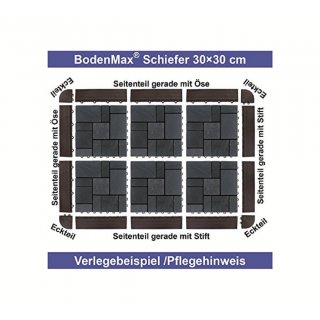 BodenMax Klick Bodenfliesen 30 x 30 cm Schiefer Design:Roma - 8 Stck