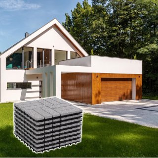 BodenMax Pack de 8 Dalles Clipsables en Granit 30x30x2,5cm - Dalles Embotables pour Terrasse, Jardin, Balcon, Piscine, Sauna, Intrieur et Extrieur