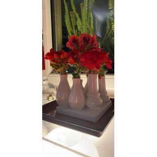 Home&Decorations Keramikvasenset Blumenvase Keramikvasen wei� Vase Blumen Pflanzen Keramik Set Deko Dekoration (1 Set je 7 Vasen, wei�)