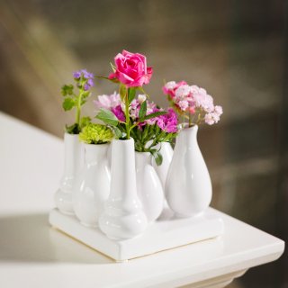Home & Decorations Vasi da Fiori decorativi in Ceramica - Bianco - 7 Vasi