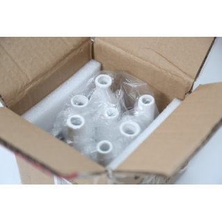 Jinfa Assortment of 7 Ceramic Flower Vases - Decorative Flower Pots - 1 Tray of 7 White Vases