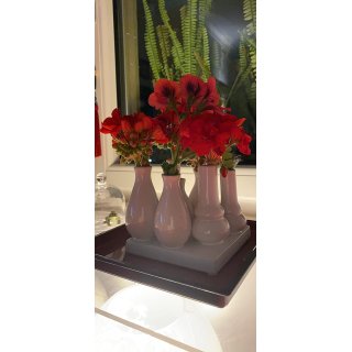 Jinfa | Floreros modernos en cermica para interiores | Blanco | 12 x 12 x 11 cm | Set de 7 jarrones | Floreros en cermica para decoracin, regalos, centros de mesa, salones