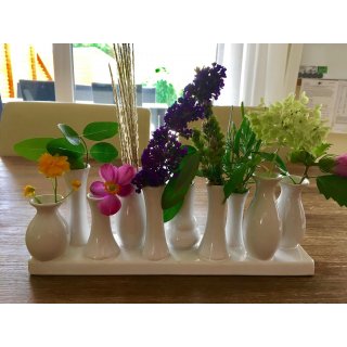 Jinfa Ceramic Flower Vases - Decorative Vases for Wedding, Gift, Buffet, Kitchen, Living Room (1 Tray of 10 Vases)