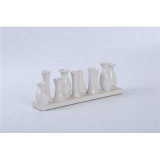 Jinfa Ceramic Flower Vases - Decorative Vases for Wedding, Gift, Buffet, Kitchen, Living Room (1 Tray of 10 Vases)