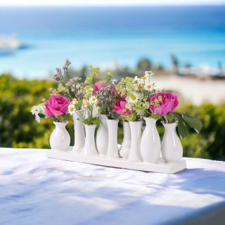 Jinfa Ceramic Flower Vases - Decorative Vases for Wedding, Gift, Buffet, Kitchen, Living Room (1 Tray of 10 Vases)