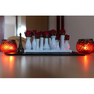 Jinfa Ceramic Flower Vases - Decorative Vases for Wedding, Gift, Buffet, Kitchen, Living Room (1 Tray of 10 Vases)