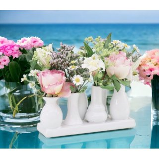 Jinfa Ceramic Flower Vases - Decorative Vases for Wedding, Gift, Buffet, Kitchen, Living Room (1 Tray of 7 Vases)