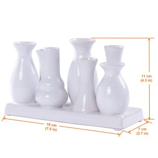 Keramikvasenset Blumenvase Keramikvasen Vase Blumen Pflanzen Keramik Set 7 Vasen Stil 1 Wei