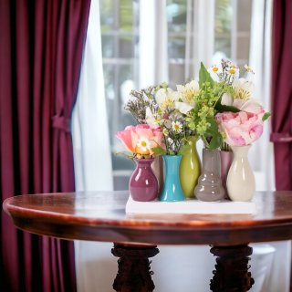 Jinfa Ceramic vase Set Flower vase Ceramic vases Colourful vase Flowers Plants Ceramic Set Decoration (7 vases, Colourful)