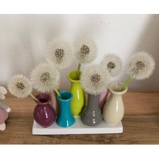 Jinfa Vases  Fleurs en Cramique - Vases Dcoratifs pour Mariage, Cadeau, Buffet, Cuisine, Salon (1 Plateau de 7 Vases Multicolores)