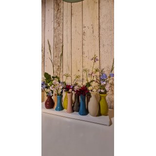 Jinfa Ceramic Flower Vases - Decorative Vases for Wedding, Gift, Buffet, Kitchen, Living Room (1 Tray of 10 Vases)