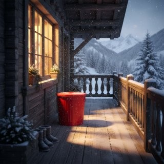 Jinfa� | Piccolo bidone della spazzatura in metallo con manici e coperchio | Rosso | � 21,5 cm, h 21,5 cm | Capienza 7 litri