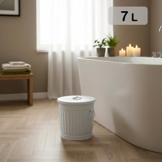 Jinfa M�lleimer Metall mit Deckel  7L-62L  K�che Garten Balkon rostfrei