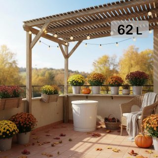 Jinfa M�lleimer Metall mit Deckel  7L-62L  K�che Garten Balkon rostfrei