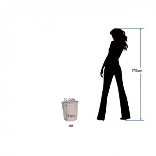 Pattumiera vintage dallo stile retr� con maniglie per il trasporto