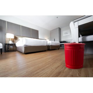 Jinfa� | Bidone della spazzatura in metallo con manici e coperchio | Rosso | � 29 cm, h 31,5 cm | Capienza 18 litri
