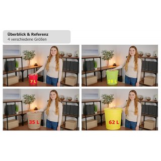 Jinfa� | Bidone della spazzatura in metallo con manici e coperchio | Rosso | � 42 cm, h 47,5 cm | Capienza 62 litri