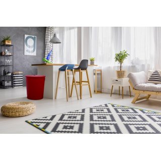 Jinfa� | Bidone della spazzatura in metallo con manici e coperchio | Rosso | � 42 cm, h 47,5 cm | Capienza 62 litri