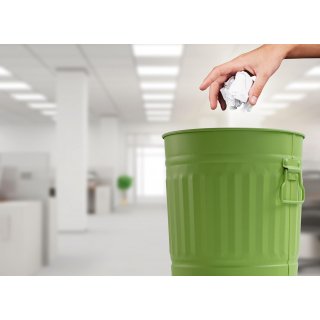 Jinfa Metall M�lleimer mit Deckel und Tragegriffen - f�r gelben Sack,Pfandbeh�lter,Kamin Ascheeimer,Futtertonne,Pelletbeh�lter | Gr�n | 7L