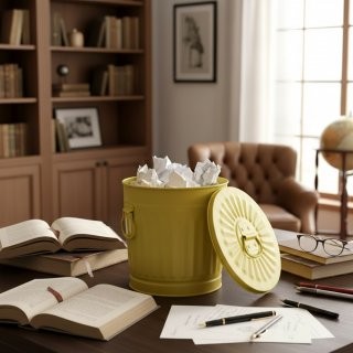 Jinfa� | Piccolo bidone della spazzatura in metallo con manici e coperchio | Giallo | � 21,5 cm, h 21,5 cm | Capienza 7 litri