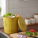 Jinfa | Cubo de basura de metal galvanizado con asas y...