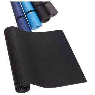 Esterilla de yoga antideslizante - Colchoneta antideslizante para gimnasio, pilates, mquinas para hacer ejercicio - color negro ? 200x100cm