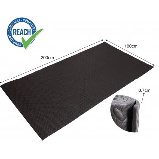 HD Fitness Bodenschutzmatte Unterlegmatte fr Fitnessgerte EVA 200x100cm, 7mm Dicke - Schwarz