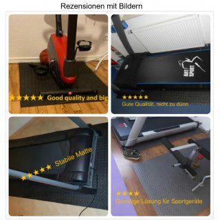 HD Fitness Bodenschutzmatte Unterlegmatte fr Fitnessgerte EVA 200x100cm, 7mm Dicke - Schwarz