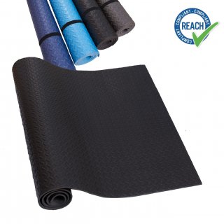 HD Fitness Bodenschutzmatte Unterlegmatte fr Fitnessgerte EVA 200x100cm, 7mm Dicke - Schwarz