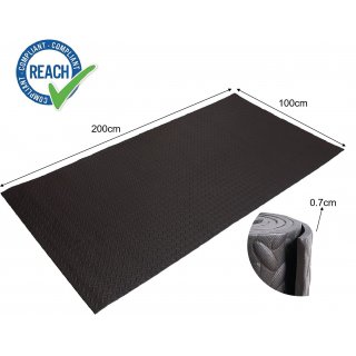 HD Fitness ? Fitness and Sport Mat for Yoga, Gym, Treadmills, Bodybuilding, Elliptical Trainer and Spinning Bike - Non-Slip and Insulation - Floor Protection Mat for Fitness Room ? Black 200x100cm