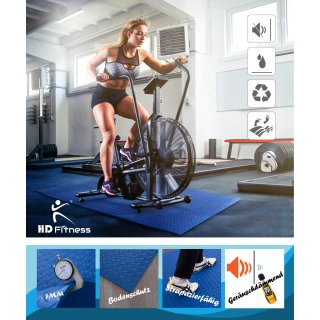 Fitness ? Fitness and Sport Mat for Yoga, Gym, Treadmills, Bodybuilding, Elliptical Trainer and Spinning Bike - Non-Slip and Insulation - Floor Protection Mat for Fitness Room ? Dark Blue 200x100cm