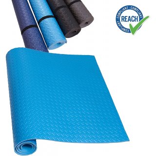 HD Fitness EVA Unterlegmatte 200x100cm, St�rke 0.7cm - Blau - Schutzmatte f�r Fitnessger�te Ruderger�t rutschfest und schalld�mmend
