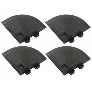 BodenMax® CN9011-04 Komplementäres Eckstück für Terrassenfliesen mit Verbindung von Öse für Fliesen Klick Farbe Schwarz (4 Stück)