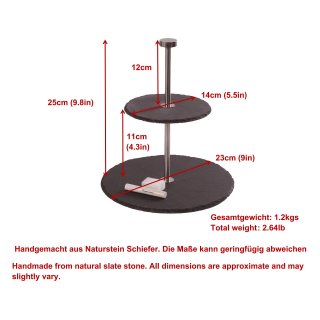 eGenuss Plateau de Repas en Ardoise - pour Mariage, Fte, Repas, Dner, Anniversaire, Restaurant - Moderne et Original - tagre de 2 Plateaux en Ardoise
