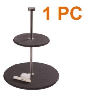 eGenuss Plateau de Repas en Ardoise - pour Mariage, Fte, Repas, Dner, Anniversaire, Restaurant - Moderne et Original - tagre de 2 Plateaux en Ardoise