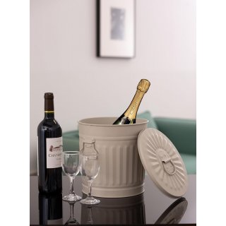 Jinfa Metall M�lleimer mit Deckel und Tragegriffen - f�r gelben Sack,Pfandbeh�lter,Kamin Ascheeimer,Futtertonne,Pelletbeh�lter | Grau | 7L