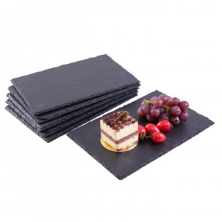 eGenuss Set de 6 Plateaux en Ardoise - Dessous de Verre et de Table - 30x20 cm