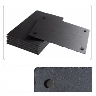Set de 6 bandejas en Pizarra ? portavasos y Mesa ? 30 x 20 cms