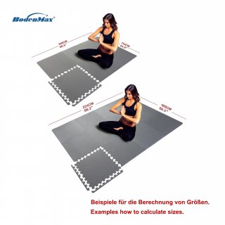 BodenMax Tapis de Protection en Mousse EVA - Dalles en Mousse avec Bordures - Tapis de Sport, Yoga, Musculation, Gym - Gris 58x58x1cm (12 pices)