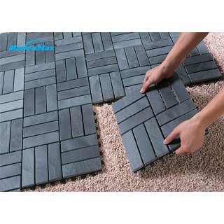 BodenMax Piastrelle ad incastro 30 x 30 cm | Ardesia | Design Barocco | 2 Piastrelle campione