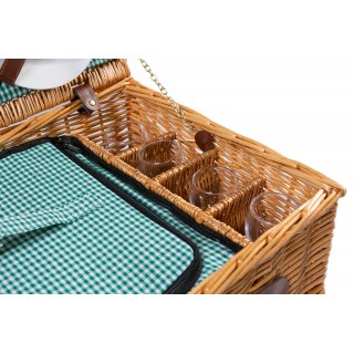 eGenuss Picknickkorb fr 4 Personen mit Khlfach und Zubehr - Grn