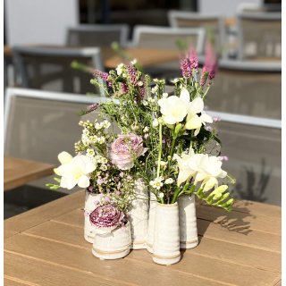 Jinfa 1er-Set Blumenvasen auf festem Sockel | Dekorativer Tafelaufsatz aus Keramik | Antik-wei