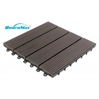 BodenMax® Piastrelle ad incastro 30 x 30 cm | WPC | Effetto legno scuro | Diverse opzioni disponibili