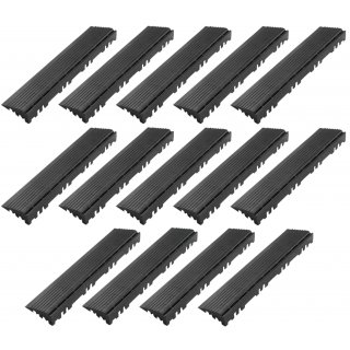 BodenMax® Klick Bodenfliesen Set Seitenteil gerade mit Stift schwarz (14 Stück)