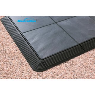 BodenMax Klick Bodenfliesen Set Seitenteil gerade mit se schwarz (14 Stck)