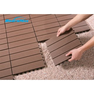 BodenMax® Piastrelle ad incastro 30 x 30 cm | WPC | Effetto legno chiaro | Diverse opzioni disponibili