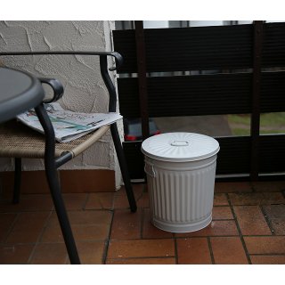 Jinfa | Galvanized metal trash bin with handles and lid | White | Four different sizes 