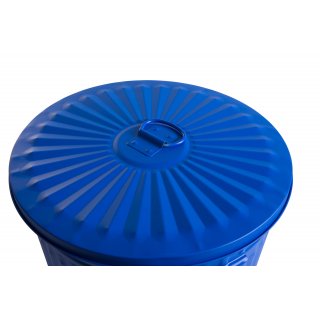 Jinfa | Galvanized metal trash bin with handles and lid | Zinc | Diameter  42 cm | Height 47,5 cm | Volume: 62 litres