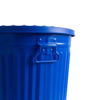 Jinfa | Galvanized metal trash bin with handles and lid | Zinc | Diameter  42 cm | Height 47,5 cm | Volume: 62 litres